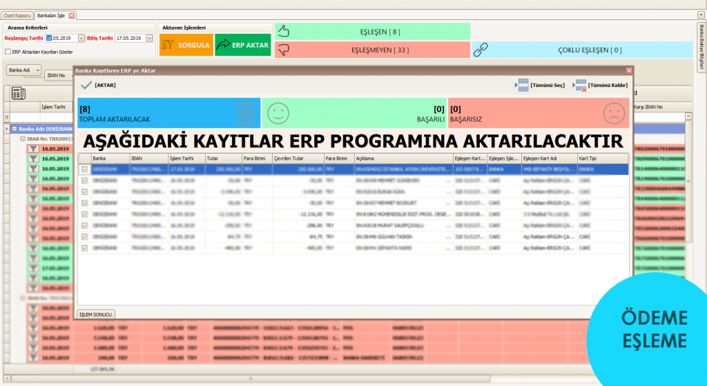 BAS eşleştirme ekranı