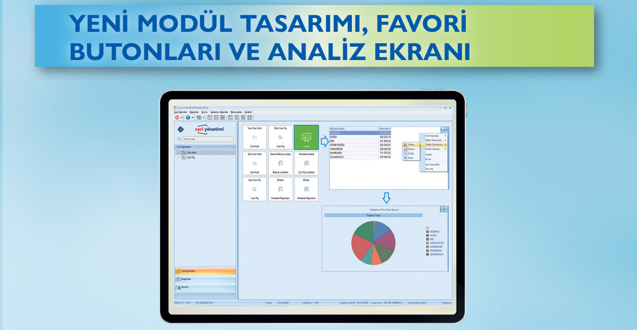 ETA V11 PRO Yeni Modül Tasarımı ve Cari Yönetimi